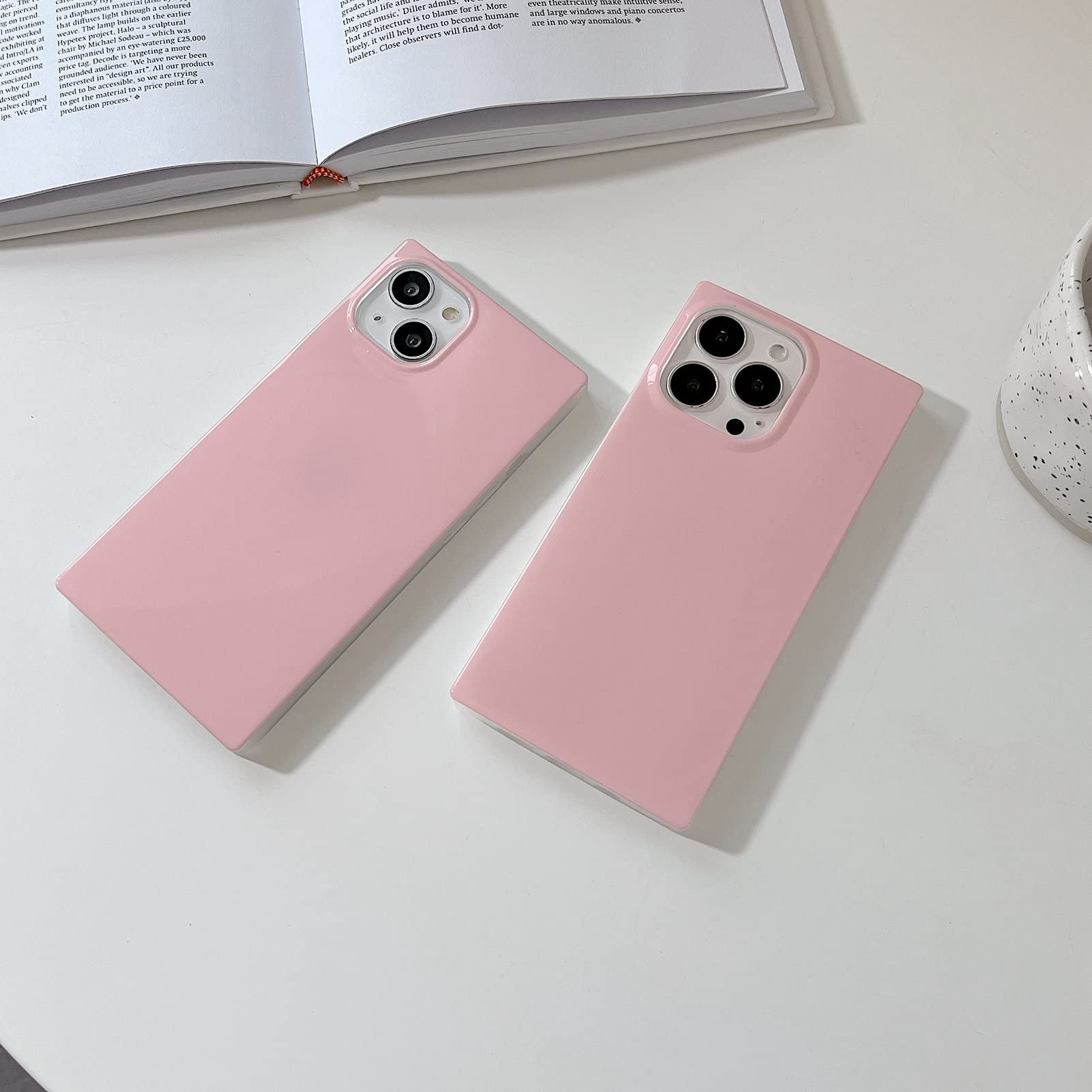 Amazon.co.jp: ブラッシュピンク スクエアケース iPhone 14 Pro Max